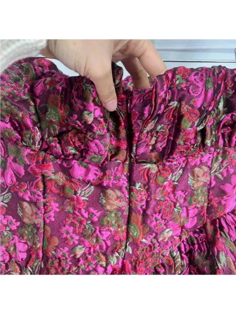 Elliatt Camellia Strapless Pink Floral High-Low Maxi Dress Gown S - Picture 6 of 9